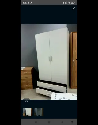 Armario blanco 6 puertas y 4 cajones