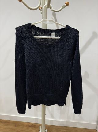 Jersey azul de punto fino