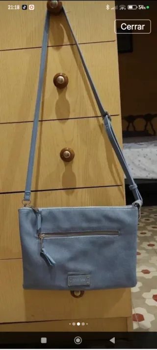 Bolso bandolera gris mujer