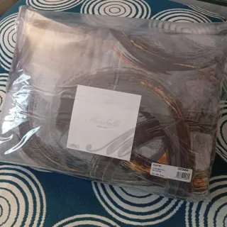 Plaid copriletto fantasia grigio e arancio