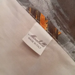 Plaid copriletto fantasia grigio e arancio