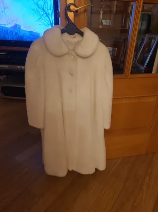 Abrigo niña blanco talla 8