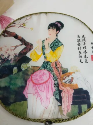 Lote de 3 abanicos decorativos