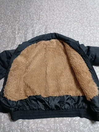 Chaqueta negra mujer forro marrón