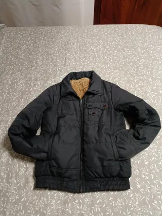 Chaqueta negra mujer forro marrón