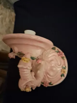 Applique ceramica rosa con rose