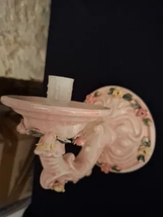 Applique ceramica rosa con rose