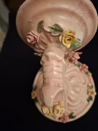 Applique ceramica rosa con rose