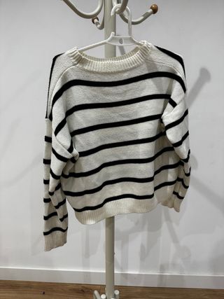 Jersey rayas blanco y negro corto