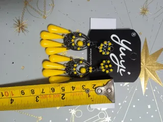 Pendientes flamenca Yuyi dorados y amarillos