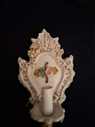 Applique ceramica floreale anni '90
