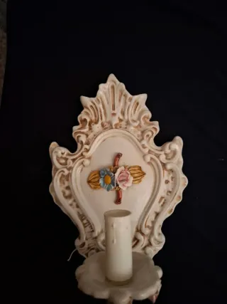 Applique ceramica floreale anni '90