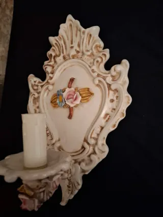 Applique ceramica floreale anni '90