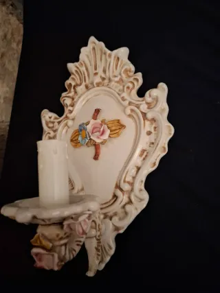 Applique ceramica floreale anni '90
