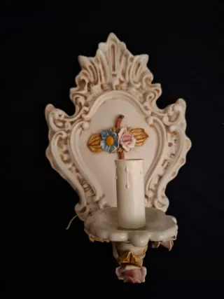 Applique ceramica floreale anni '90