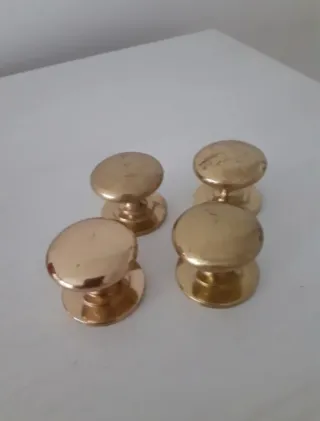 4 Tiradores Dorados Antiguos Metal