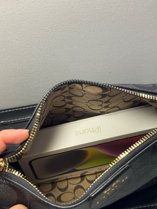 Neceser Coach negro monograma clásico – 24x16 cm