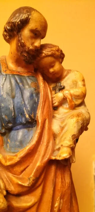 Statua antica gesso decorato cm 32 h