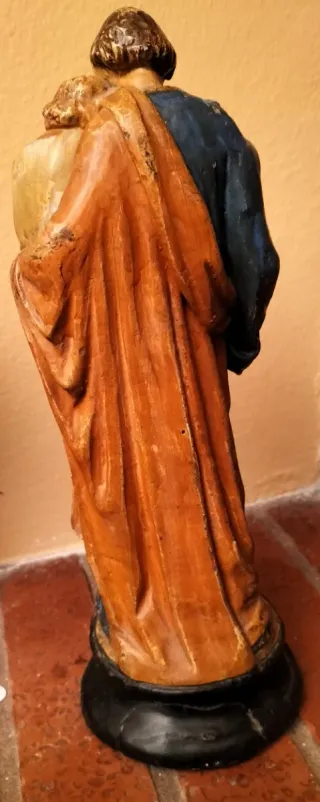 Statua antica gesso decorato cm 32 h