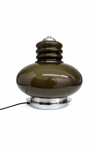 Candeeiro de vidro castanho opal