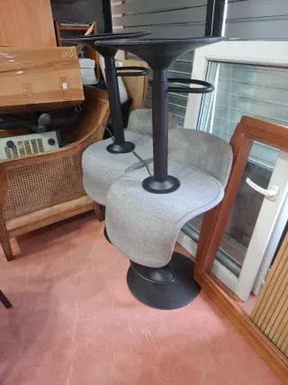 Taburetes de bar grises (4 unidades)