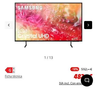Television samsung crystal UHD DU7100 55