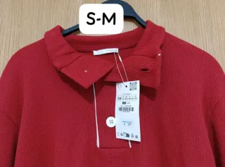 Polo Zara Hombre Talla S-M Rojo