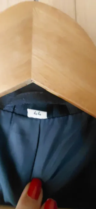 Blazer negro manga corta Talla 44.  Azul marino