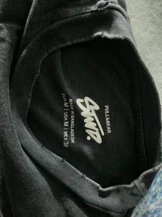 Camiseta PULL&BEAR STWD Negra y Rosa