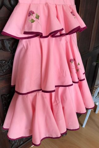 Traje Flamenca pintado a mano T4-6 años