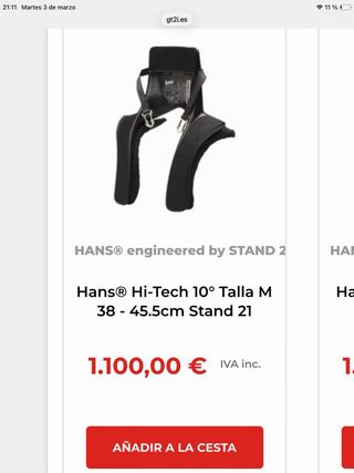 Hans Hi-Tech Stand 21 de carbono Homologado 2026