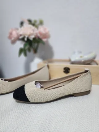 Bailarinas beige y negras