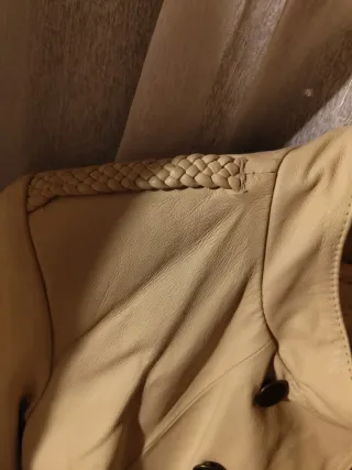 Cazadora Piel Mujer Beige