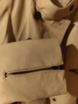 Cazadora Piel Mujer Beige