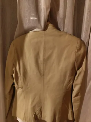 Cazadora Piel Mujer Beige