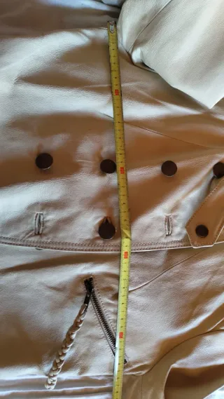 Cazadora Piel Mujer Beige