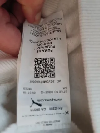 Sudadera Puma Talla L Blanca Hueso