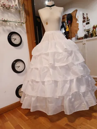 Cancán blanco volantes talla única