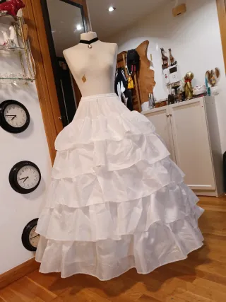 Cancán blanco volantes talla única