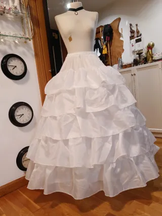 Cancán blanco volantes talla única