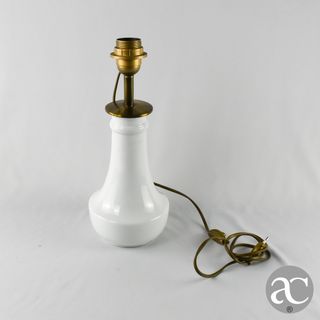 Candeeiro Porcelana Branca Metal Dourado