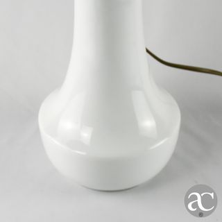 Candeeiro Porcelana Branca Metal Dourado