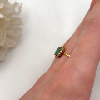 Anillo oro 18kt con esmeralda y circonitas