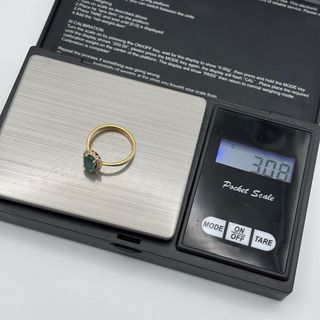 Anillo oro 18kt con esmeralda y circonitas