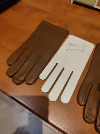 Guantes de Piel Isotoner Marrones Nuevos sin estre