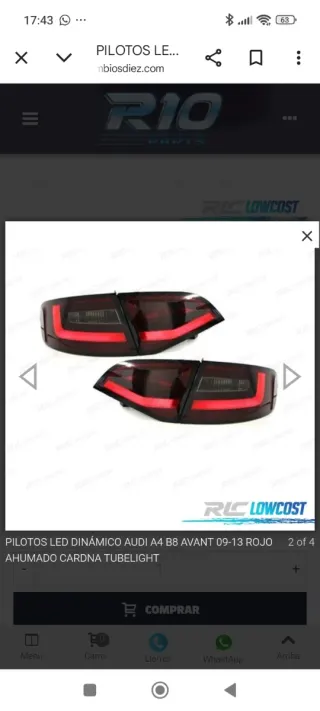 Pilotos LED Audi A4 B8 Avant Ahumados