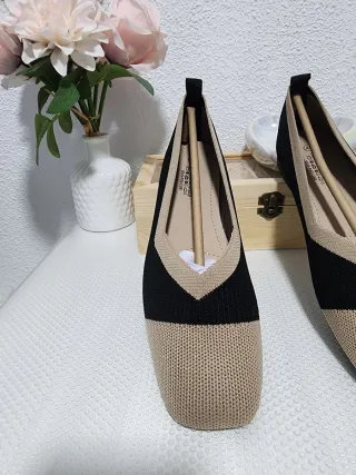 Bailarinas beige y negras