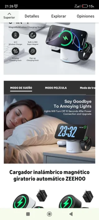 ZEEHOO Cargador 3 en 1 Mag-Safe Qi2