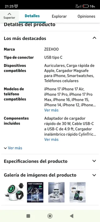 ZEEHOO Cargador 3 en 1 Mag-Safe Qi2