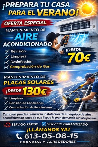 Mantenimiento de placas solares y aire acondiciona